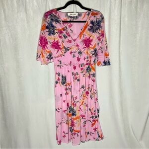 Diane Von Furstenberg Nala Floral Flutter Sleeve Midi Dress Size Small
